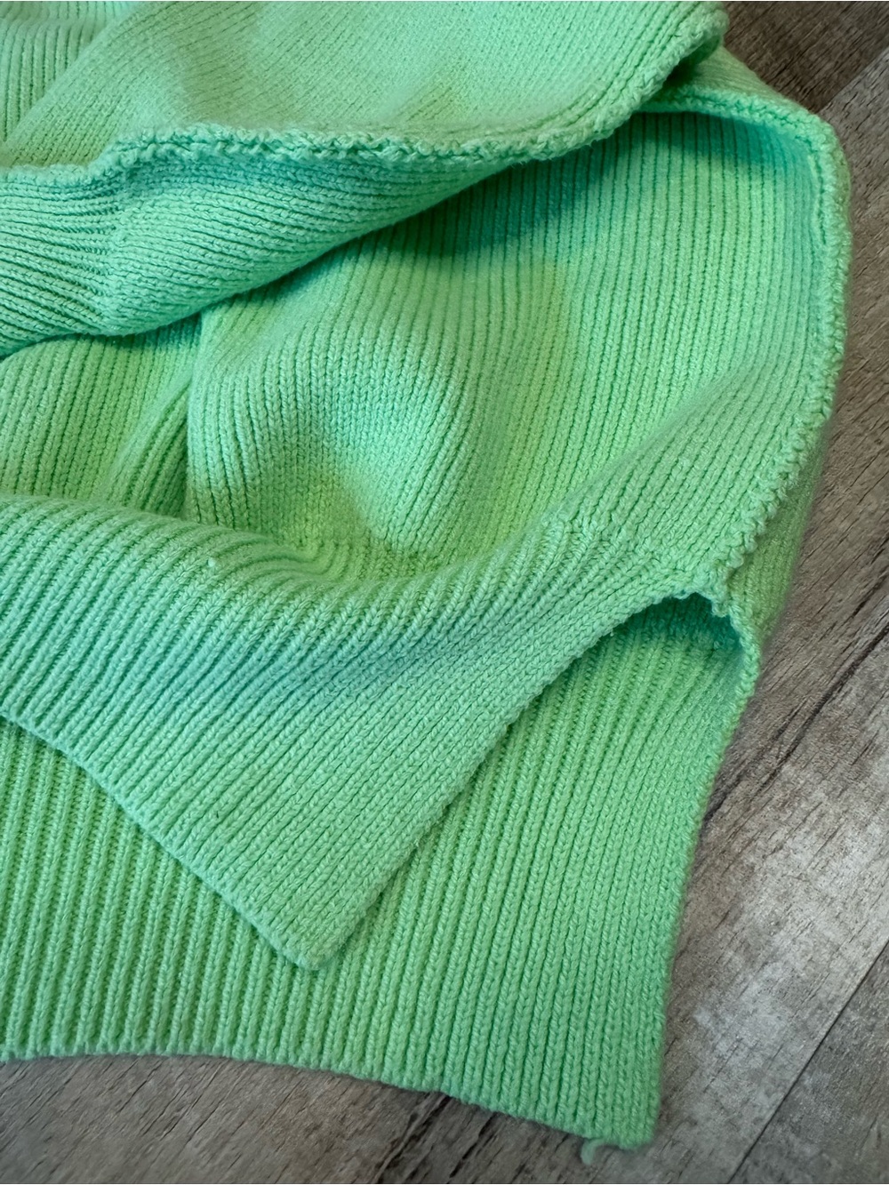 Free People Lime Green Mock Neck Sweater, Drop Sleeve, Roomy - Picture 7 of 13